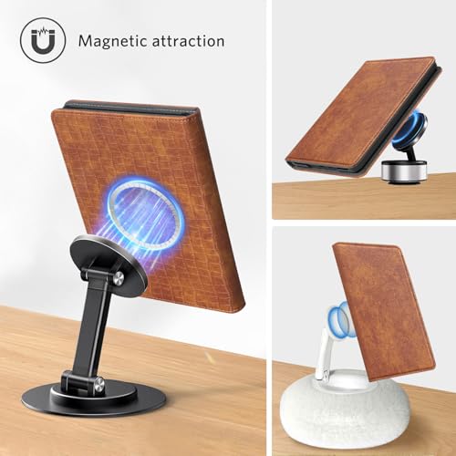 Image of CoBak Stand Case for 7 inch Kindle Paperwhite 12th Gen 2024 and Kindle Colorsoft with Hand Strap - Compatible with iPhone MagSafe, for Samsung /Belkin /Anker Wireless Charging Pads, Durable, Auto Sleep Wake
