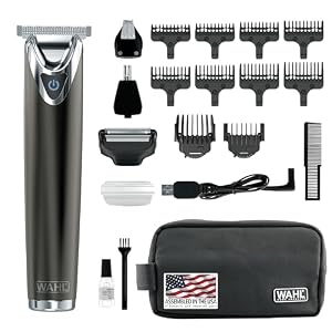 Wahl USA Stainless Steel Lithium Ion 2.0+ Slate Beard Trimmer for Men