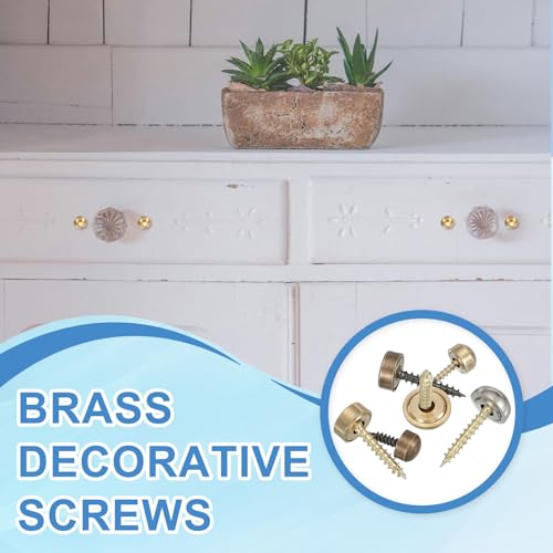Tornillos Decorativos de Latón con Tapa 12mm Pack 10 miniatura 6