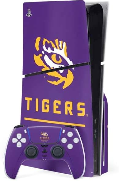 Skinit Decal Gaming Skin Compatible with PS5 Slim Disk Bundle - Officially Licensed LSU Tigers Mascot Design