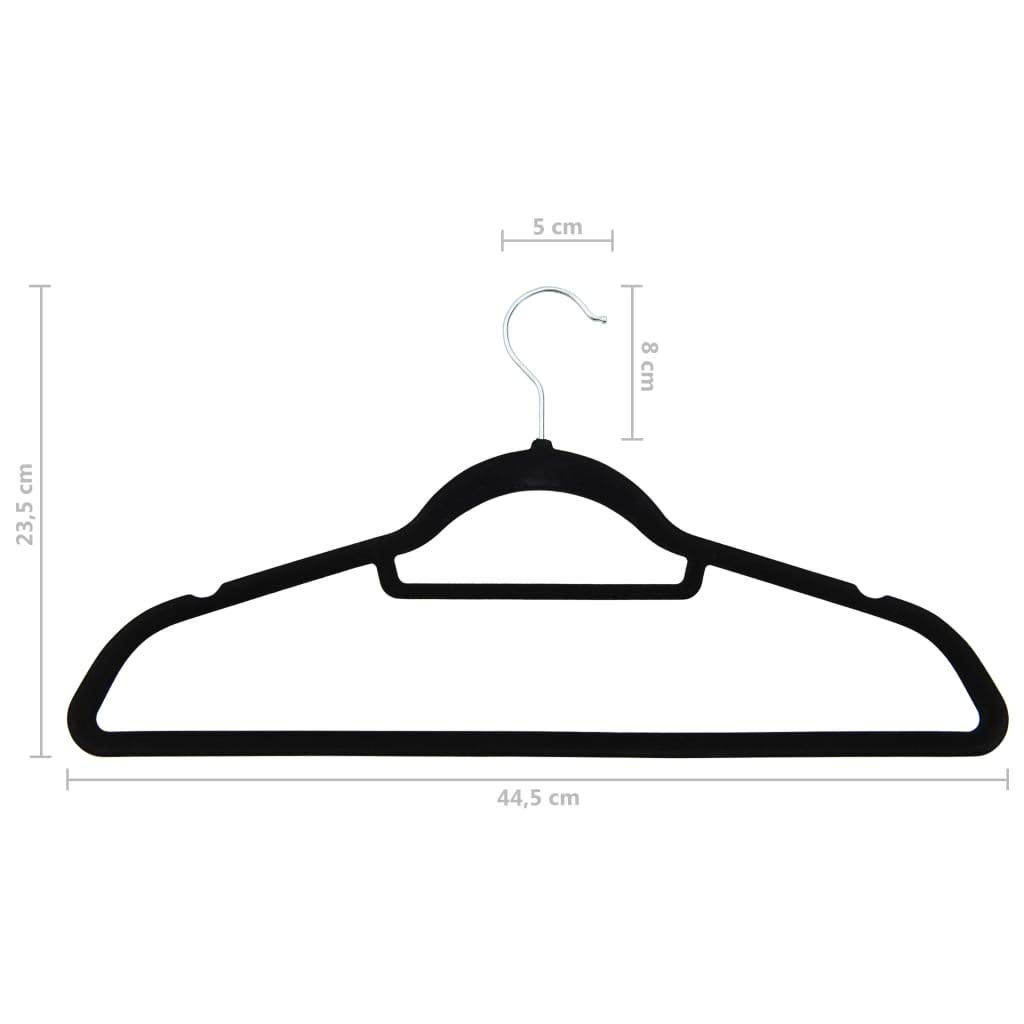Juego de 20 perchas negras de terciopelo con gancho giratorio de 360 grados, muescas antideslizantes, barra para pantalones de plástico y aleación de zinc, ahorro de espacio para armario