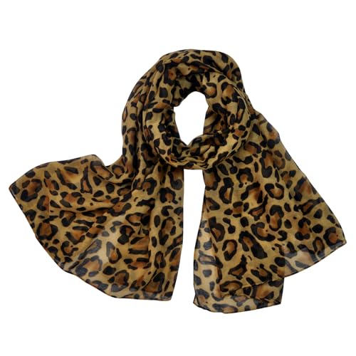 GXIHOUSLGC Lightweight Leopard Printed Scarf for Women Summer Boho Scarves Fashion Shawl Wrap (E02)