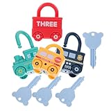 GARIOUANS 4 Satz Montessori Lernspielzeug Bunte Lernschlüssel für Kleinkinder Robustes Kunststoff Zahlen Buchstaben Erkennen Sortierspiel für Ab Jahr