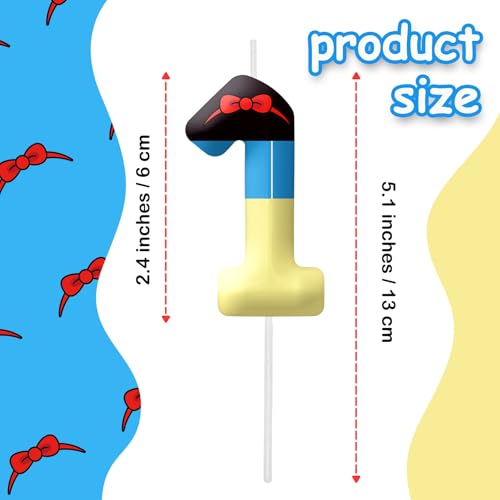 Image of White Cartoon Birthday Candles, Number 1 Candle White Themed Birthday Party Supplies, 2.4 inch Birthday Candles for Cake Topper Party Decorations, Birthday Decorations for Boys Girls (Number 1)