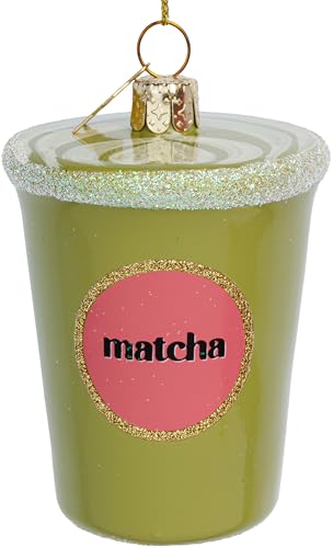 SIKORA Matcha Tee Latte besondere Weihnachtskugel Glas...