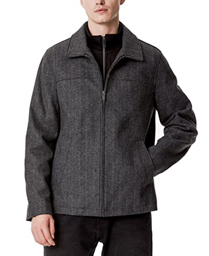 Image of DOCKERS Men's Wool Blend Zip Up Jacket With Quilted Bib
