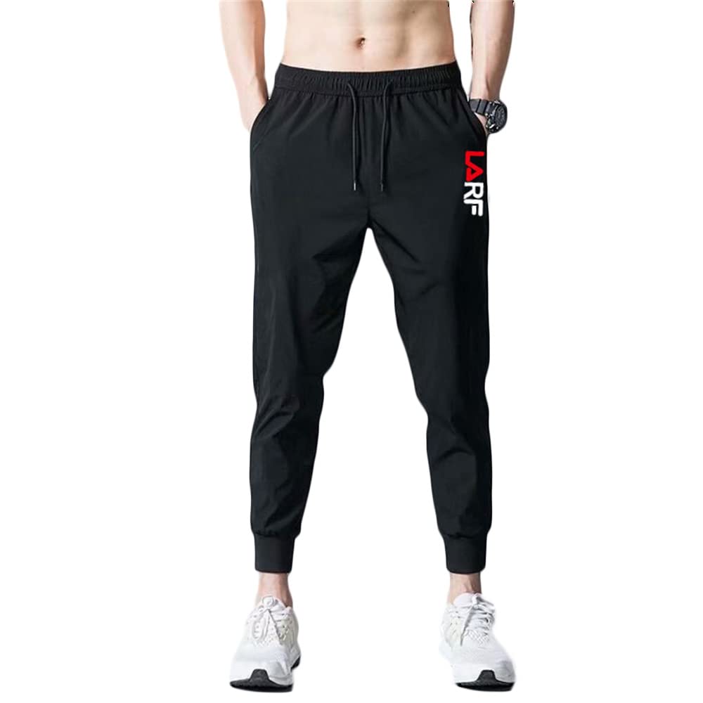 RIOXSMen Athletic Workout Joggers Sweatpants Drawstring Trousers Tapered Pants With Pockets For Training Running Exercising