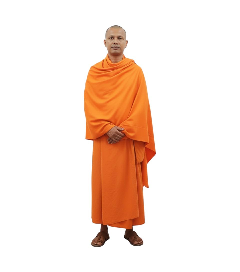sprha Orange Wool Solid Men's Monk Sanyasi Shawl-picture-32