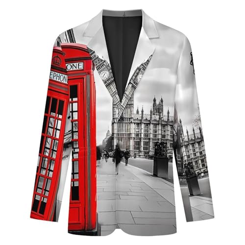 London Telephone Booth and Big Ben Men's Casual Blazers Slim Fit Sport Coats Blazer Two Buttons Suit Jacket for Work Party4