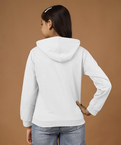 Image of KYDA KIDS Girls Cotton Hooded Sweatshirt | Regular Fit Full Sleeves Winter Wear Hoodies