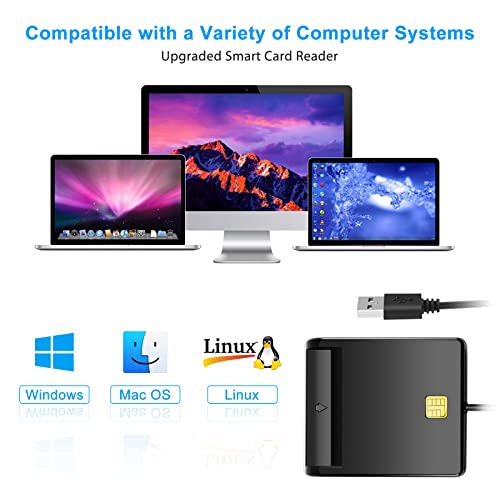 MMUSC CAC Sd Card Reader Military, CAC Reader, Smart Card Reader DOD Military USB Common Access CAC, Compatible with Windows, Mac OS and Linux, Plug N Play, Compatible with Smart Chip Cards - Thumbnail 3