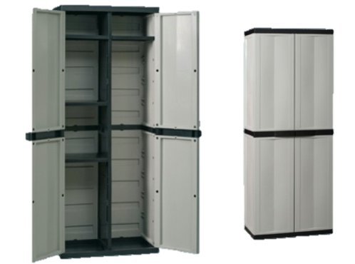 Armoire penderie/Range Balais en résine L65 x P37 x H165 cm.