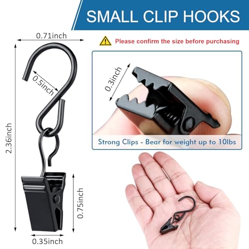 image for Viklluyr Christmas Light Clips Hanging Hooks - 50 Pack Outdoor String 