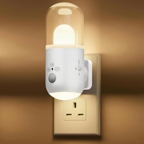 SuglanBee Night Light Plug in Wall with Motion Sensor & Dusk to Dawn Sensor