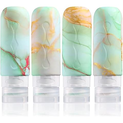 Gemice Travel Bottles for Toiletries Tsa Approved Travel Size 3oz Containers BPA Free Leak Proof Travel Tubs Refillable Liquid Travel Accessories for Cometic Shampoo and Lotion Soap (4 Pack) Cover