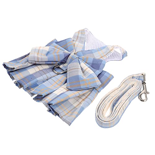 BUGUUYO ウサギの鎖 子犬用 フェレット ケージ リスのハーネスとリード 豚のハーネス うさぎ かわいい 犬用ハーネス ペット 動物 犬のロープ ねずみ ポリエステル Sky-blue