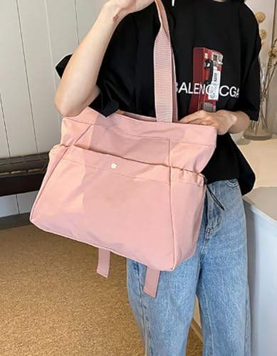 Women's Nylon Tote Bag Large Capacity Yoga Sports Handbag Waterproof Shoulder Bag Multi Pocket Travel Purse Commuter Satchel2