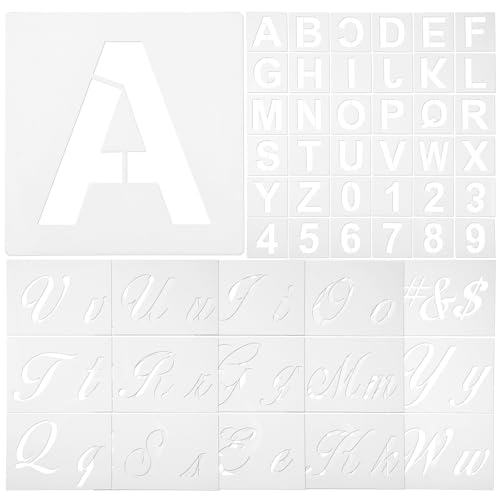 Plantilla de letras y números SWETRACE de PET blanco para manualidades y dibujo