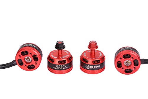 DLFPV 4pcs DL2205 2300KV Brushless Motor for FPV Drone Racing Quadcopter 2CW 2CCW in Red