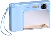 Compact 48MP 4K Digital Camera with Dual Lens for Students and Travel ABS Body Pocket Size 6x12x3cm White(Blue)