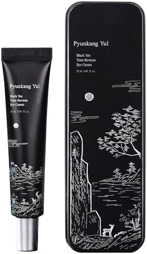 Pyunkang Yul PKY Black Tea Time Reverse Eye Cream, Hyaluronic Acids, Ceramide Rich Nourishment, Moisture Barrier and Peptides Increasing Skin Elasticity, Fermented Black Tea 0.85 fl.oz.