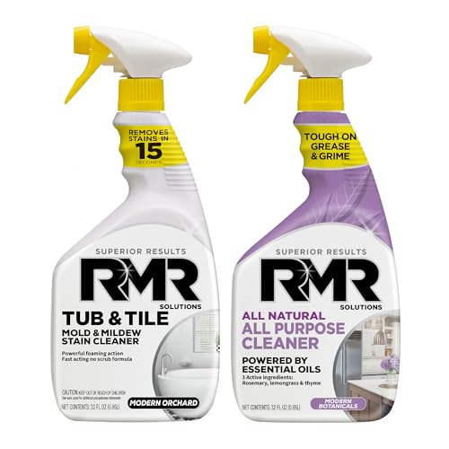 RMR Surface Saver System Tub & Tile Stain Remover + All Natural All Purpose Cleaner 2-Step Bathroom & Surface Cleaning Bundle for Tile Grout Shower Tub Counters & More 232 Oz Bottles