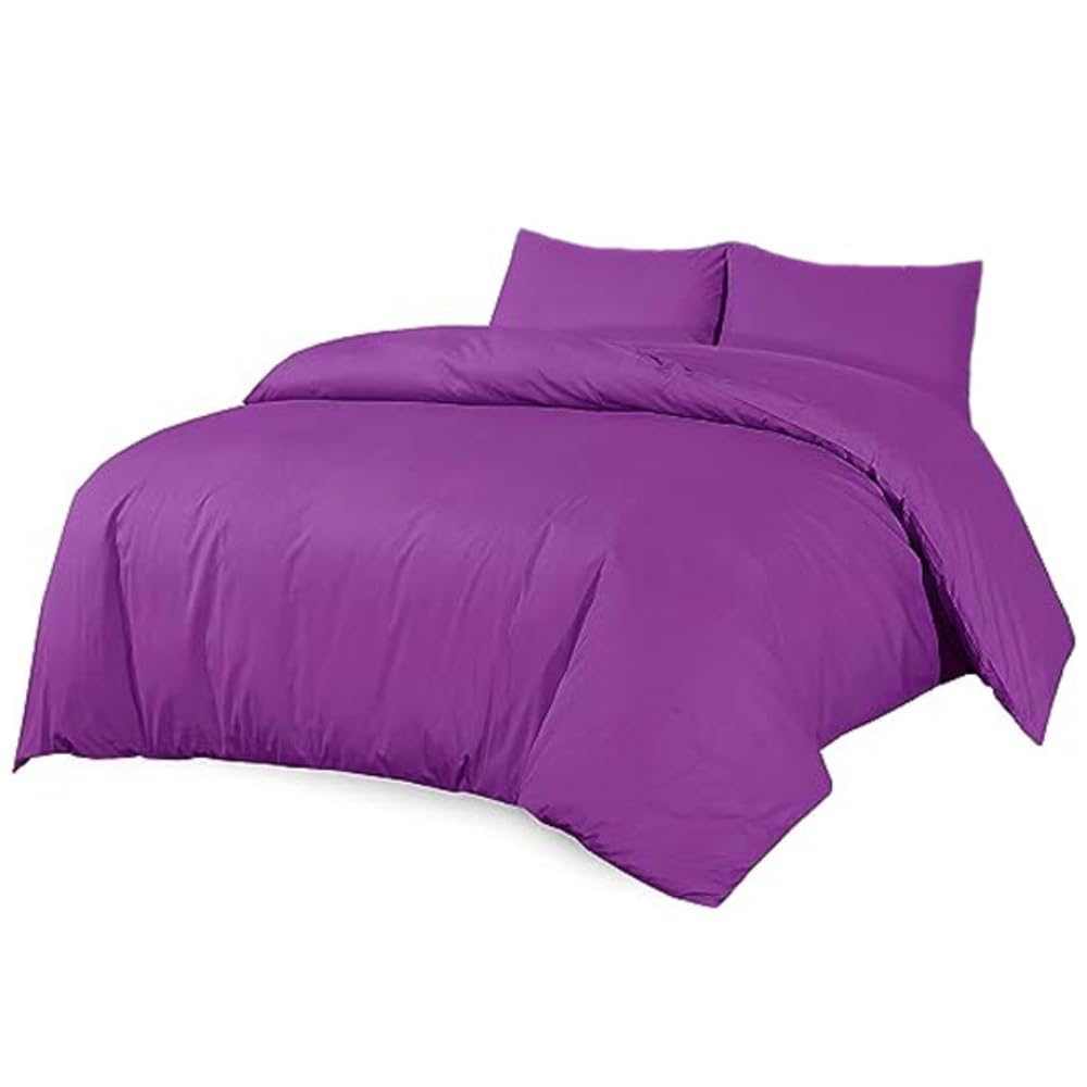 Laam linen Luxurious Duvet Cover Bedding Set 100% Long Staple Soft Cotton Duvet Set with Easy Closure Egyptian Cotton Duvet Set with Pillow Cases (Fuchsia, King) — image 1