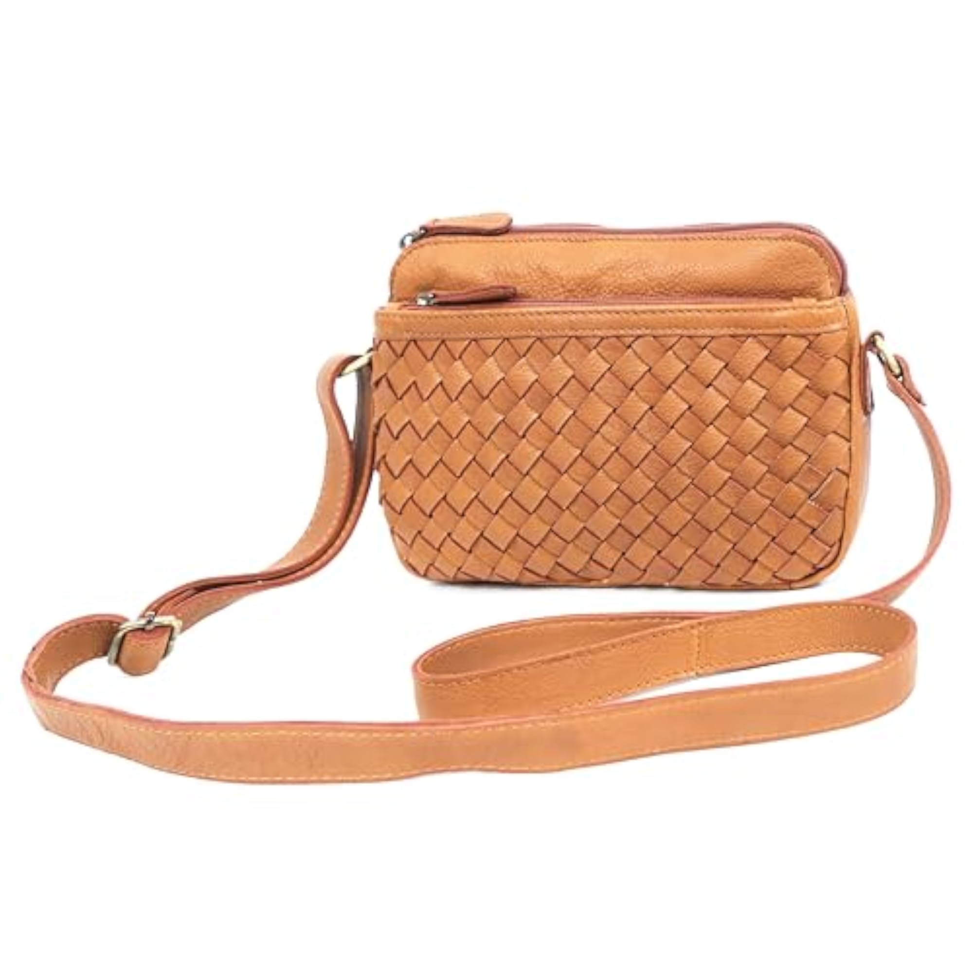 Premium Handwoven Leather Crossbody Bag, Stylish Accessory
