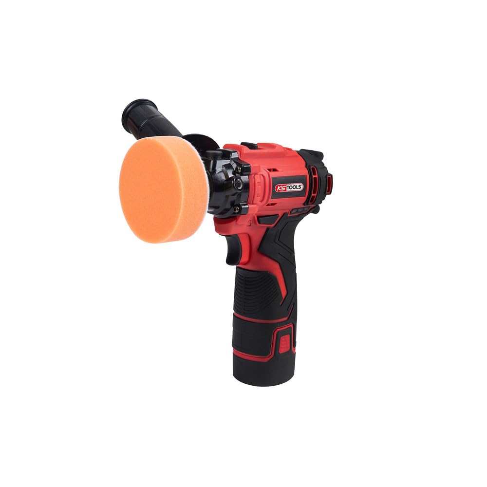 KS Tools - 515.4760F - Polisseuse sur batterie - Polisseuse voiture 12V - Avec accessoires - Pour renovation phare voiture - Efficace contre les rayures