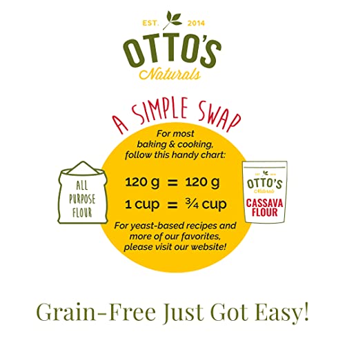 Otto's Naturals Cassava Flour, Gluten Free And Grain-Free Flour For Baking, Certified Paleo & Non-Gmo Verified, Made From 100% Yuca Root, All-Purpose Wheat Flour Substitute, 2 Lb Bag #TOP4