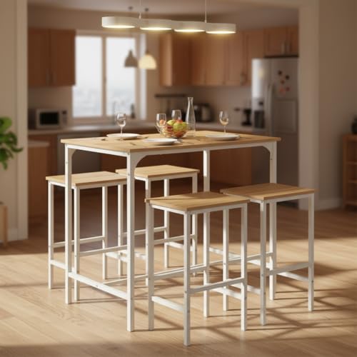 Buybyroom Juego de mesa de bar con taburetes