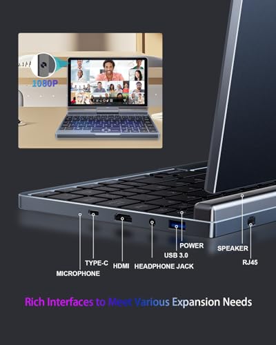 Image of KOOFORWAY 8 inch 2-in-1 Mini Laptop, Intel N95, 12GB RAM, 512GB SSD