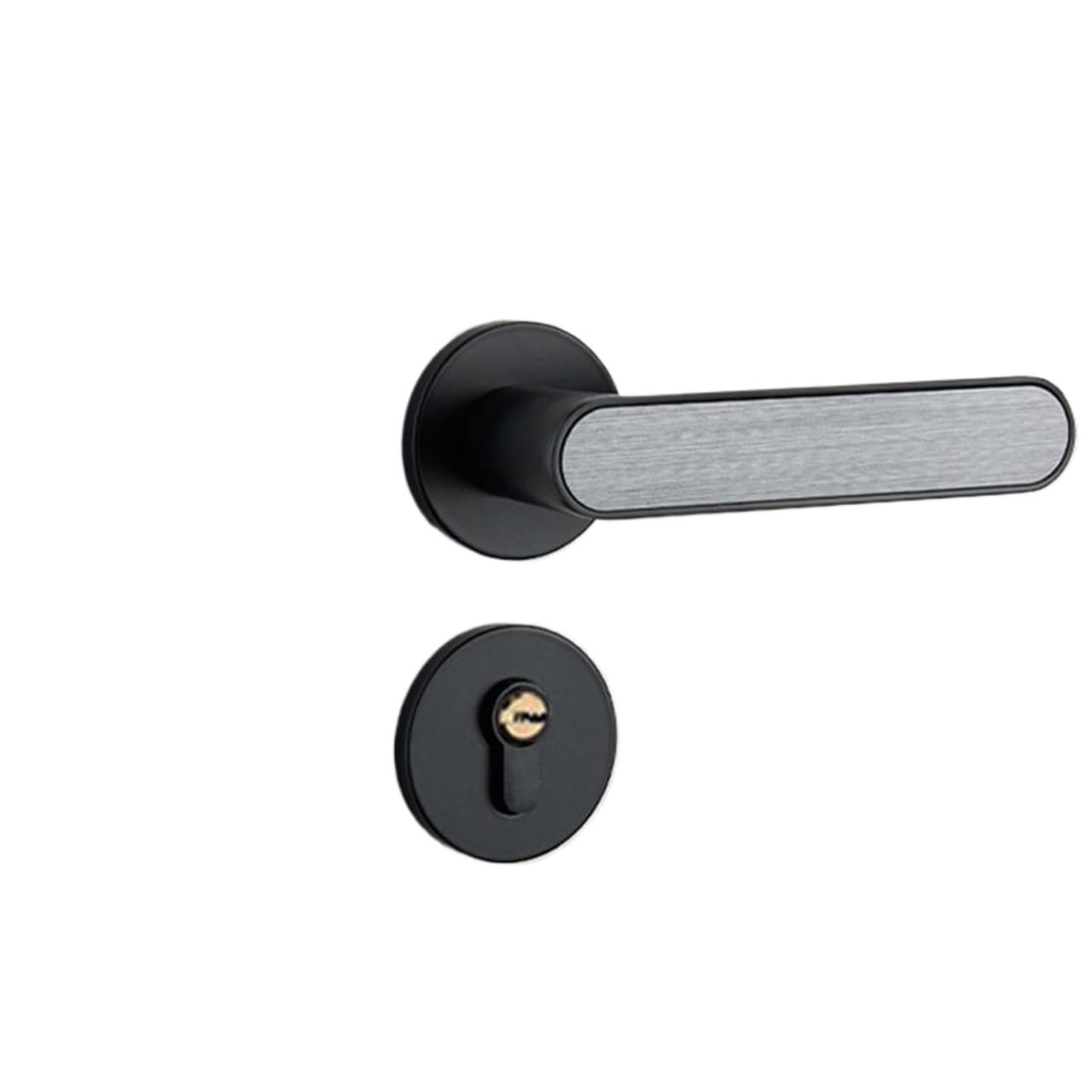 Sxolcoufoh Black Grey Bedroom Split Door Lock Mechanical Room Solid Handle Furniture Hardware Locks 1Pcs(Black Grey)