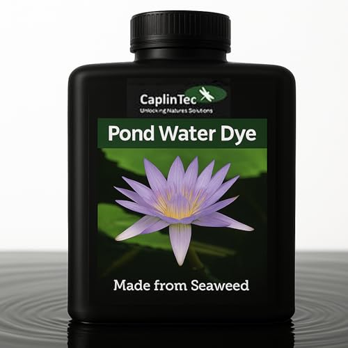 CaplinTec Pond Dye | Eco-Friendly Black Liquid Pond Dye Safe for Fish and Wildlife | Pond Algae Control & Weed Prevention | Clear Water Garden Pond Treatment 3000 Litres Coverage (100 ml Black)