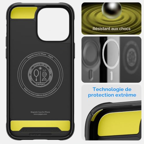 Coque iPhone 14 Pro MagSafe Spigen Rugged Armor pour les déplacements - 4