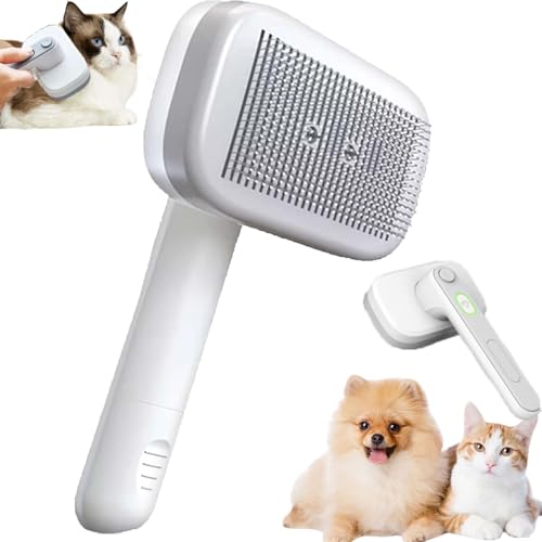 Pet Ion Brush - Professional Pet Hair Brush with Double Ion Generator - Self-Cleaning Dog & Cat Brush, Gentle Detangling Fur & Undercoat, For Short & Long Hair (1PCS)