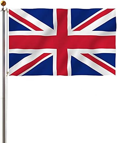 display4top 20ft Aluminium Sectional Flagpole Kit Outdoor Halyard Pole + 1PC UK Flag