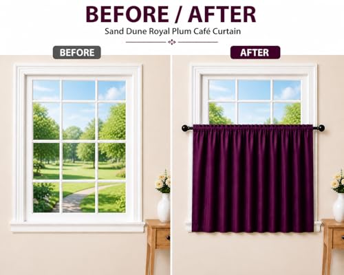 Image of Valance Blackout Rod Pocket Pattern Curtain Pack of 1 Piece, Kitchen Curtain | 3 Feet - Violet