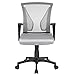 Yaheetech Fauteuil de Bureau Maille Chaise Ordinateur à roulettes Ergonomique Pivotant Inclinable Siège et Base Plus Large Hauteur Réglable avec Accoudoirs Gris