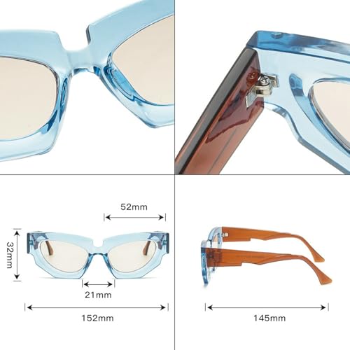 Oversized Cat Eye Sunglasses Women Luxury Vintage Blue Sun Glasses For Ladies Trending Sunglasses Eyewear UV Protection4