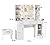 Vabches Vanity Desk with Lights, Makeup Vanity Table with Charging Station, 45in Big Vanity Set with Lots Storage Space, White
