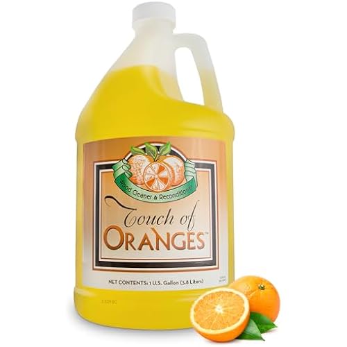 Touch Of Oranges Wood Cleaner & Polish Spray Real Orange Oil Luster Finish, Clean Kitchen Cabinets, Hardwood Floor and All Wood, Restorer, Conditioner - (1 Gallon)
