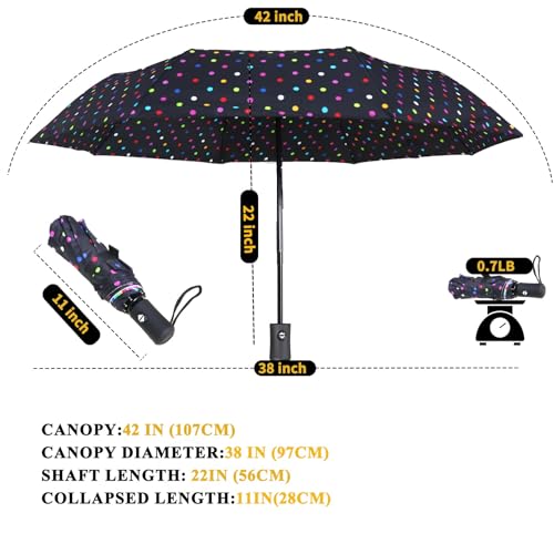 MRTLLOA 42/49 Inch Compact Windproof Travel Umbrella for Rain, Lightweight, Portable, Automatic, Strong, Waterproof Folding Small Umbrellas for Women & Teenagers