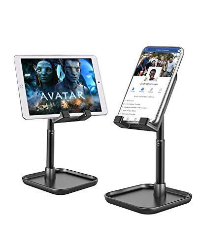 Cell Phone Stand for Desk,Height Angle Adjustable Phone Stand,Deep Dream Desktop Sturdy Aluminum