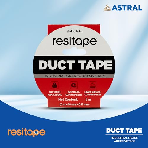 Image of RESITAPE Astral Duct tape I 5 mtr X 50 mm X 0.17 mm|Heavy Duty Multi-Purpose I Easy Tear I Strong Grip & Adhesion I High Tensile Strength I Excellent Waterproofing I Versatile use for DIY