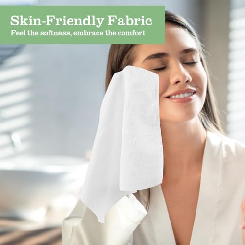 Image of UNIMADE Washcloths Bulk - 400 Pack - Face Towels (12 inch x 12 inch), Highly Soft Wash Cloths and Hand Towels, Fast Drying Multi-Purpose Microfiber Cleansing Cloths for Bathroom, Hotel, Spa, and Salon - White