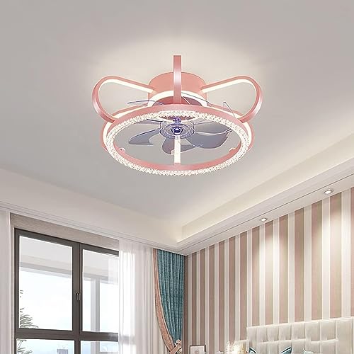 JUSKAQZYI Ventilador Techo lampara Luz de Ventilador de Techo LED Dimmable Ventilador de 3 velocidades Luz de Ventilador de Techo con Control Remoto con Temporizador luz de Ventilador