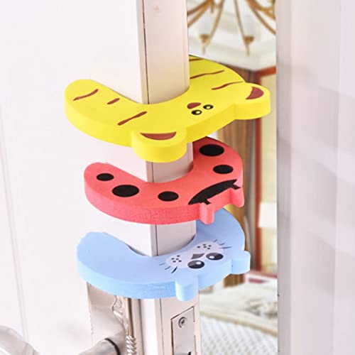 Image of KPNG 2 PCS Different Cartoon Animal Cushion Children Safety Foam Door Stopper Childproof Door Stoppers Curve Shaped Door Stopper (Random, 2)