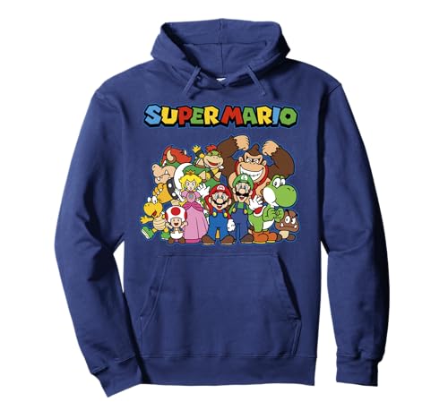 Nintendo Super Mario Group Shot Waving Hello Portrait Pullover Hoodie - image 1