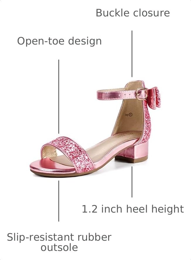 Image of PANDANINJIA Girls Dress Shoes Toddler Kids Heels Sandals Flower Girl Shoes